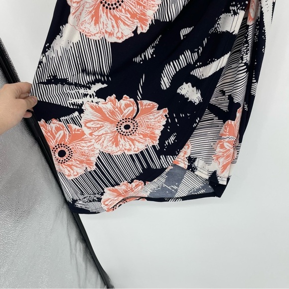 Suzy Shier  pink black Floral fitted twist sleeveless summer casual dress SP - Picture 8 of 14